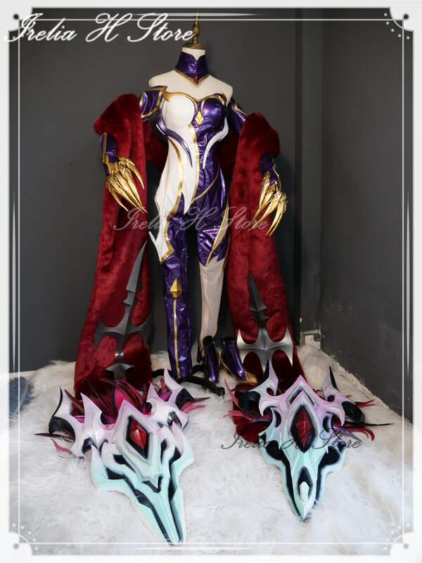 Ilelia h loja tamanho personalizado lol coven evelynn cosplay traje conjunto completo cauda sapatos neil de alta qualidade