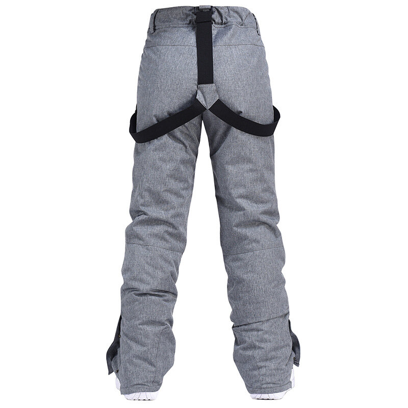 Лыжные брюки, оригинальные облегающие лыжные брюки для одной доски с двумя бортами, теплые и толстые лыжные брюки с плечевым ремнем, снегоход