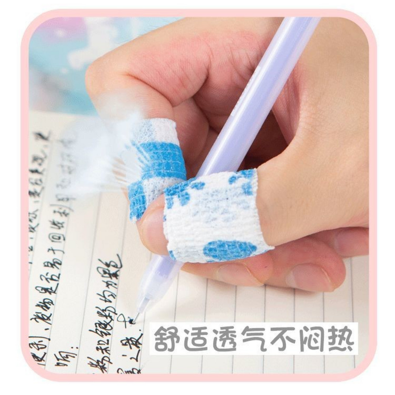 Fita anti-desgaste para estudantes, bandagem de escrita, envolvimento auto-adesivo, manga protetora da articulação do dedo, artefato bonito, 1 pc