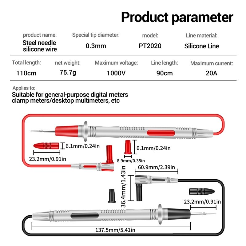 Digital Multimeter Probe Electronic Test Leads Pin Multi Meter Tester Probe Dropship
