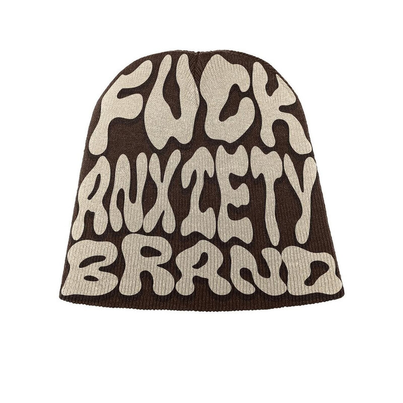 Chapeau en laine acrylique à motif graphique Goth pour hommes et femmes, bonnets chauds, Skullies décontractés, Grunge, Hip Hop, extérieur, hiver, Y2K