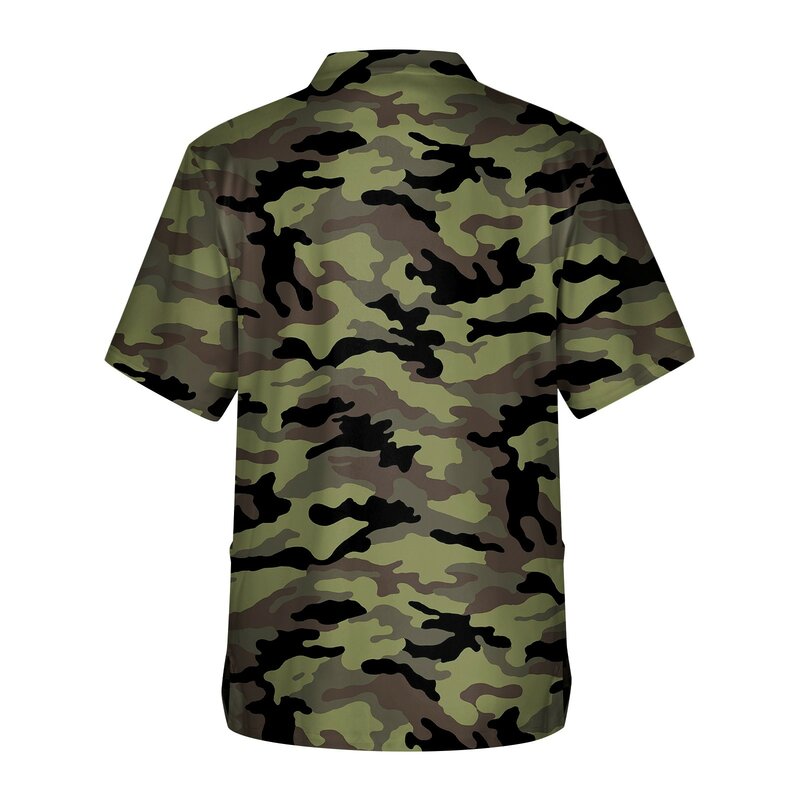 Men'S Fashion Camouflage Short Sleeve V-Neck Tops Working Pocket Blouse Male Scrub Nurse Working Uniform T-Shirts Workwear Tee