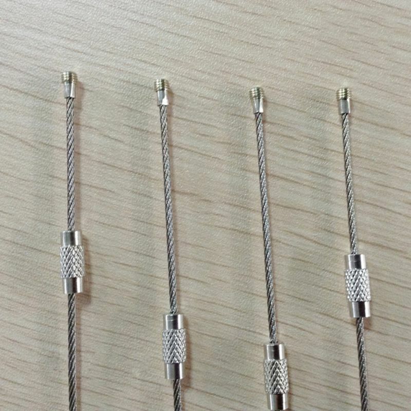 Câble métallique en acier inoxydable pour porte-clés, boucle câble en corde circulaire
