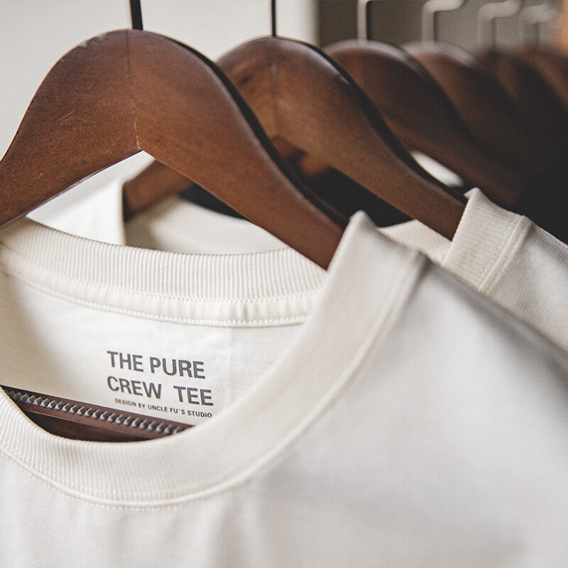 Maden-camisetas de algodón sólido para hombre, camisa de manga corta con cuello redondo, color blanco y negro, ropa clásica de gran tamaño, 2 piezas, 2023