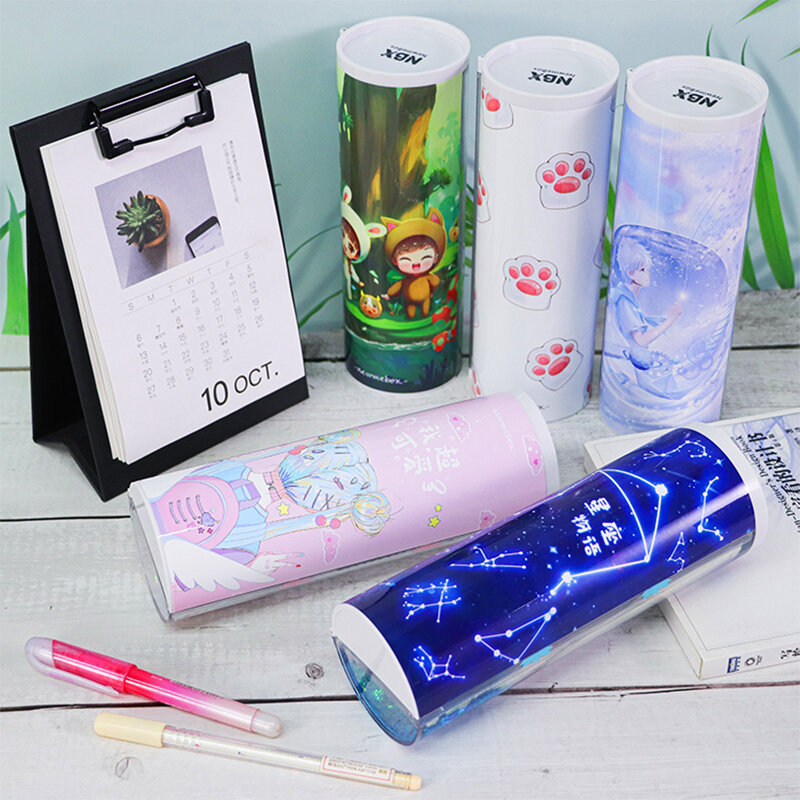 NBX-estuches de lápices duros Kawaii, caja de bolígrafos creativa de arena movediza multifunción, papelería para suministros escolares para amados, rosa, niña y niño