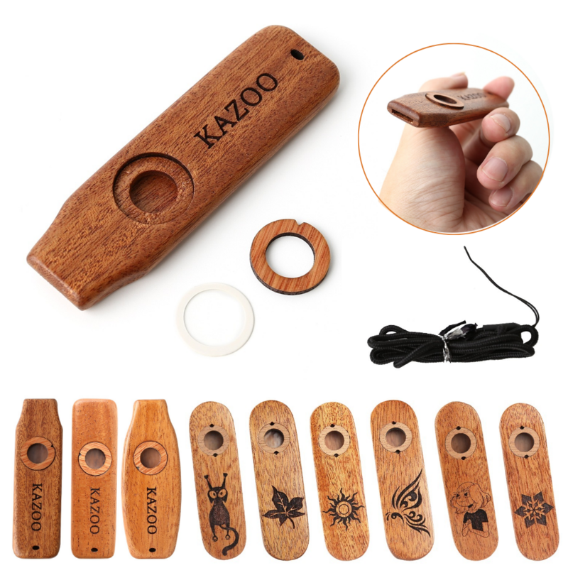Holz Kazoo Instrumente tragbare Holz Mundharmonika Gitarre Ukulele Begleitung Patry Musik instrument für Kinder Anfänger Geschenk