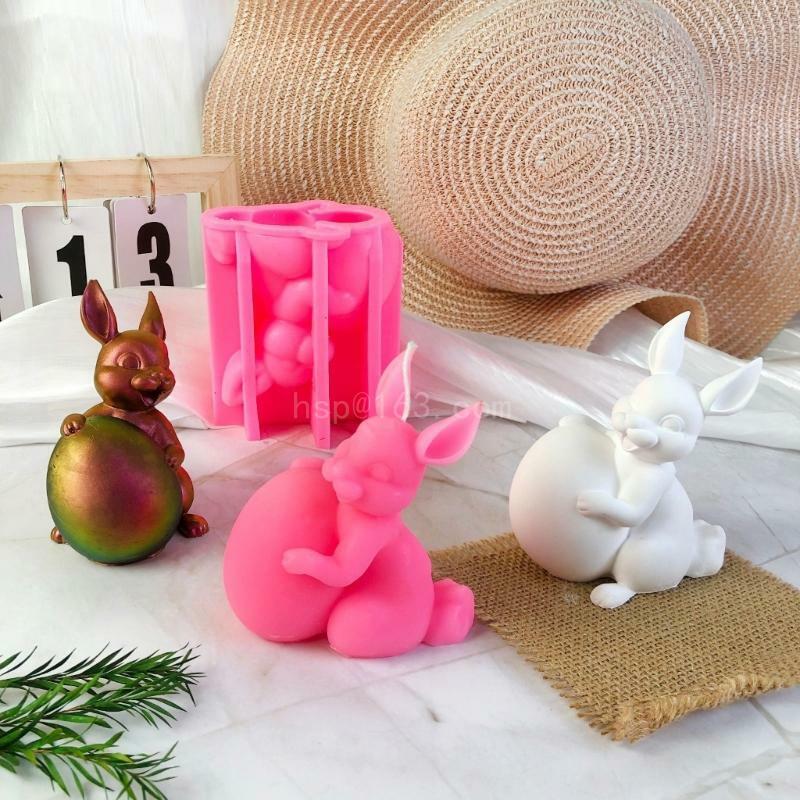 Форма для свечей с пасхальным кроликом, форма для свечей в виде животных для DIY, свечное мыло, поделка, украшение для покрытие,