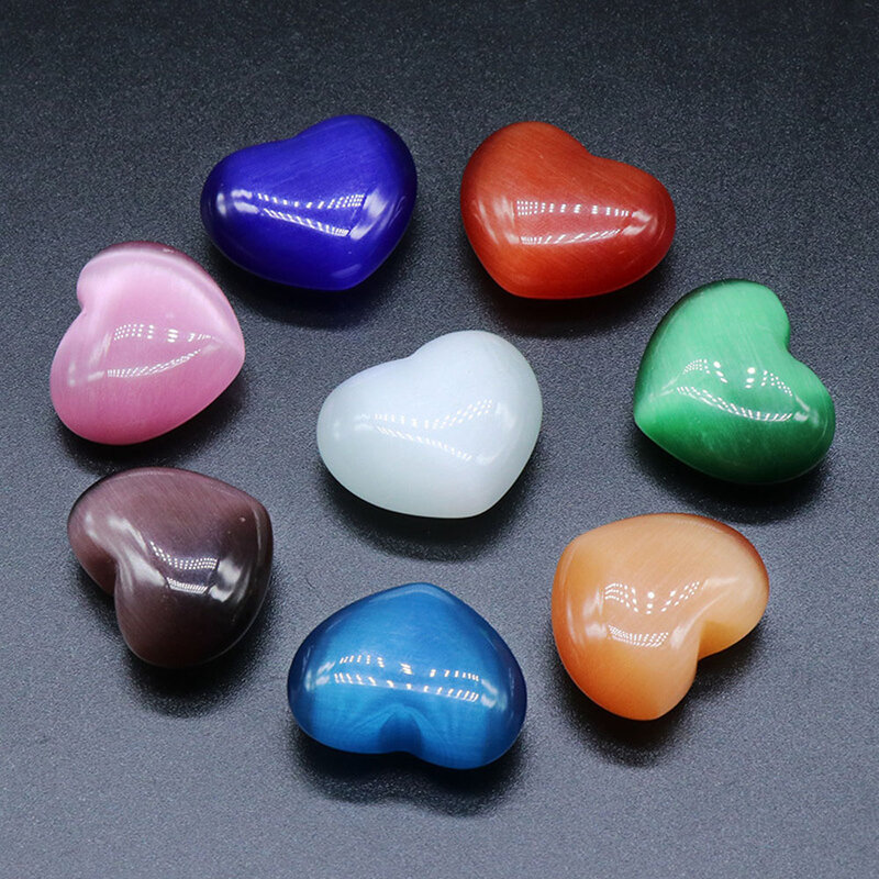 Pedra Natural Amor Coração Forma Beads, Ornamento Multicolor para Fazer Jóias, DIY Cura Energia Gem Encantos, Presente por atacado, 10Pcs