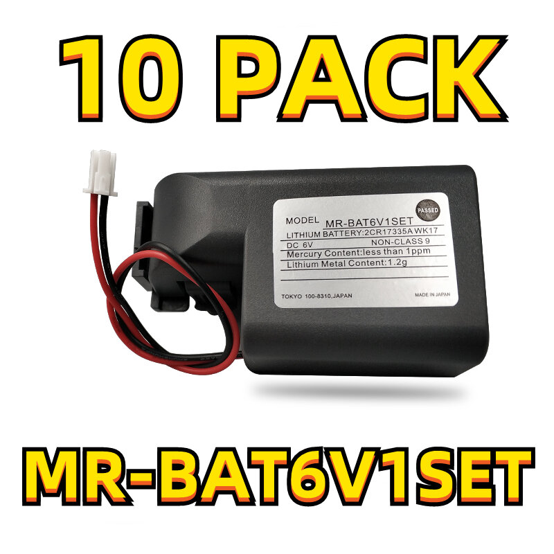 10PCS Für Mitsubishi MR-BAT6V1SET 6V 2400mAh PLC Backup Batterie Mit Kabel Anschluss für Servo CNC System MR-J4 2CR17335A WK17