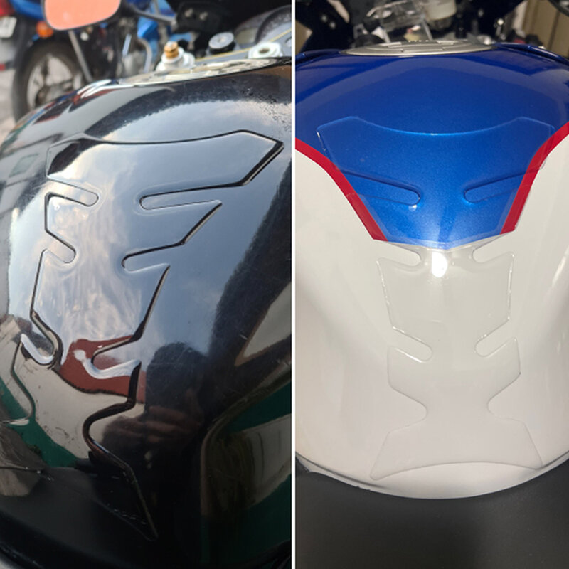 Universal Motocicleta Gás Tank Pad Proteção Capa, Resina 3D, Limpar