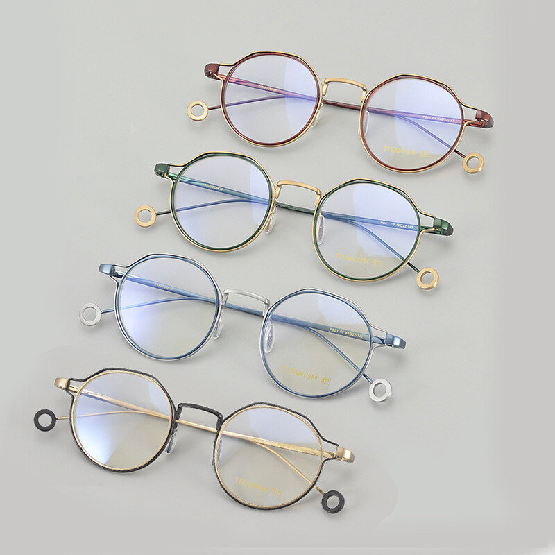Óculos Oval Retro para Homens e Mulheres, Óculos Ultra Leves, Molduras de Titânio Puro, Leitura, Miopia, Óculos Ópticos, Luxo, Japão, Brand Designer
