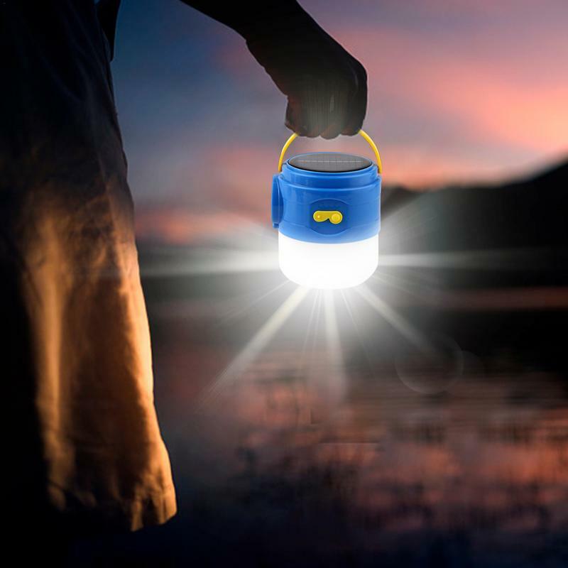 Linterna portátil para tienda de campaña, luz multifuncional alimentada por energía Solar y carga USB, lámpara LED colgante con 3 luces