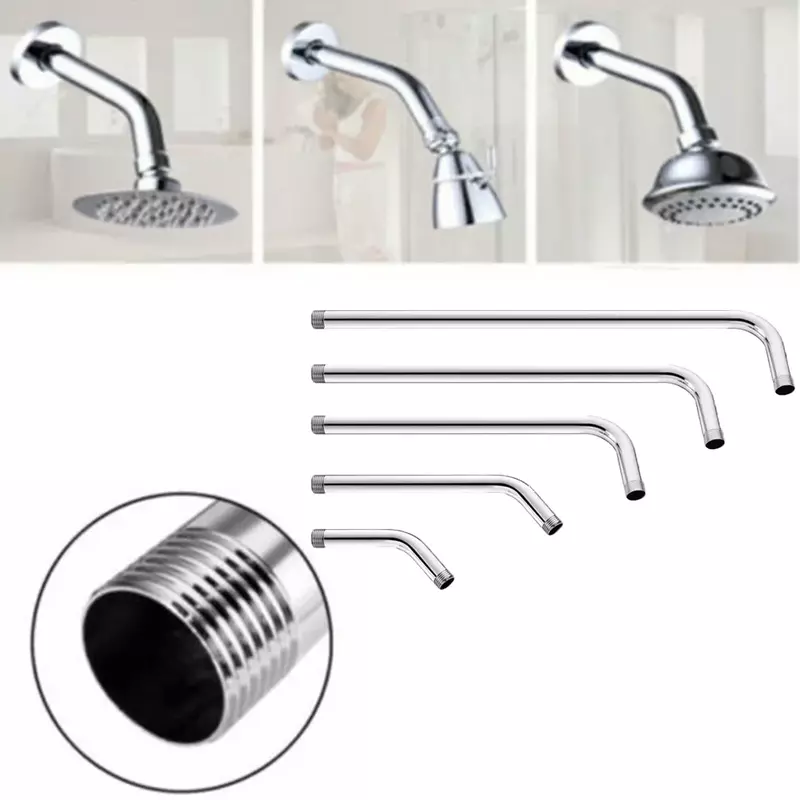1PC Wall Shower Arm Shower Head Extension Pipe Stainless Steel Arm Bracket Bathroom Home Accessories