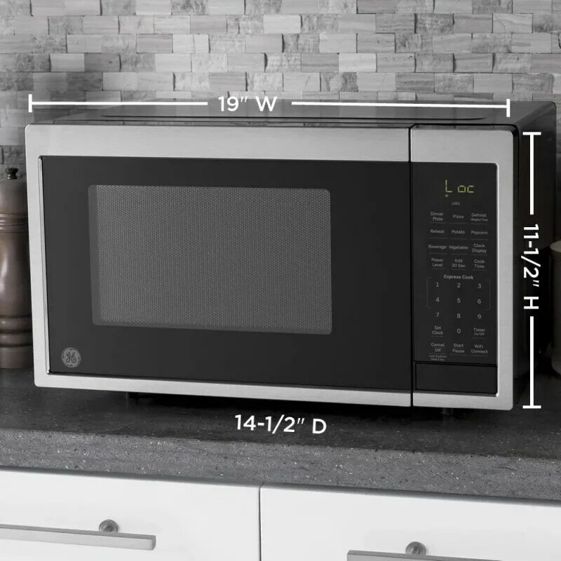 GE Smart Countertop Microwave Oven | Complete with Scan-to-Cook Technology and Wifi-Connectivity | 0.9 Cubic Feet Capacity, 900