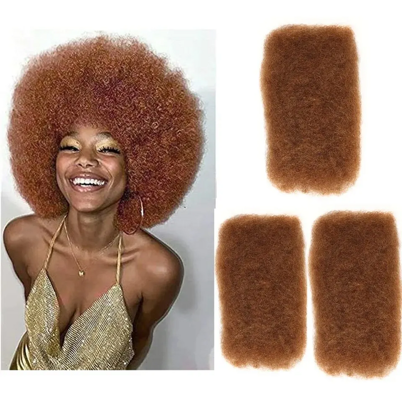 Afro Kinky Curly Locks, extensões de cabelo, Microlocs, trança humana, cabelo em massa para trança, caixa dupla desenhada, tranças de crochê