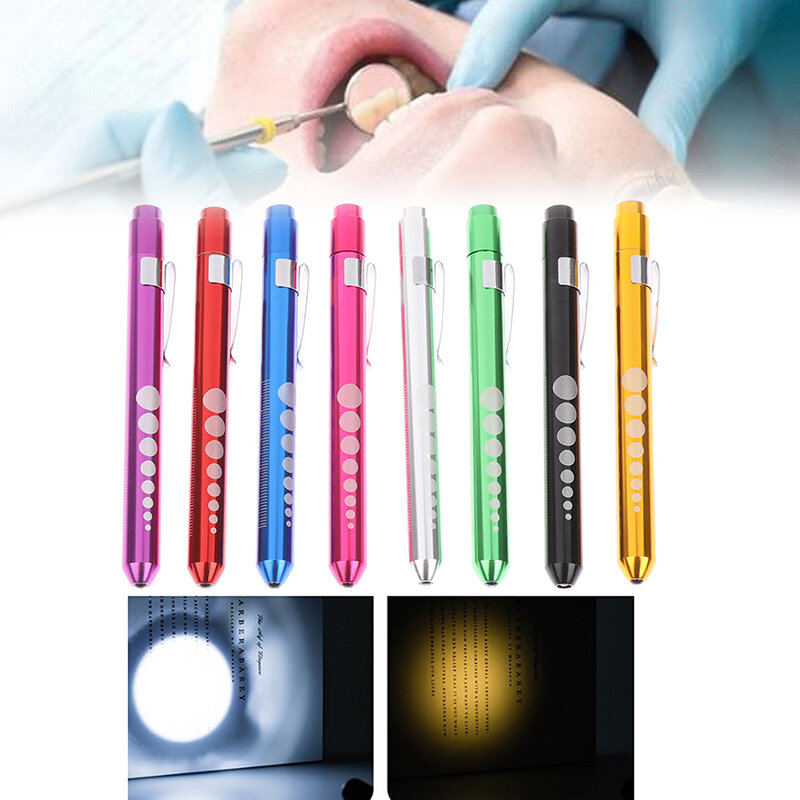 Linterna LED de trabajo, luz de pluma de primeros auxilios, lámpara de antorcha, medición de calibre de pupila