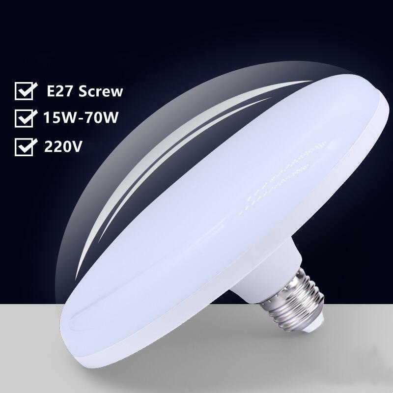 Bombilla LED E27 para iluminación del hogar, lámpara OVNI de 220V, color blanco frío, 15W, 20W, 40W, 50W, 60W, 70W