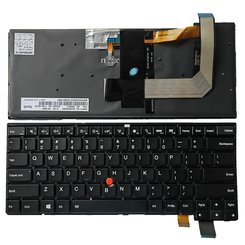 Teclado para Notebook dos EUA para Lenovo Thinkpad, Thinkpad 13 2nd (20J1-20J2), Novo S2(2nd Gen 20J3) T460S T470S