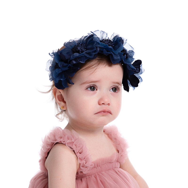 Pinces à cheveux en dentelle avec fleur pour enfants, cerceaux, barrettes, bandeaux, ornement, princesse, enfants, accessoires