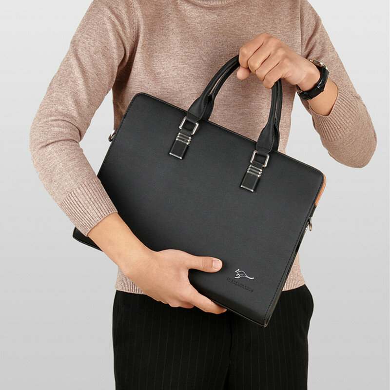 Maletines horizontales de negocios para hombre, bolso de mano de alta capacidad para ordenador portátil, bolso de mensajero de hombro para oficina, bolso de mano de lujo