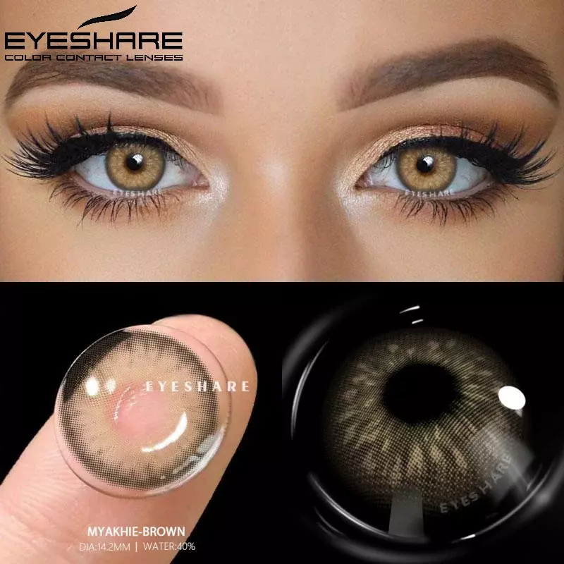 EYESHARE 2 stücke Farbige Kontakte für Augen Farbe Kontaktlinsen Braun Bunte Augen Linsen Jährlich Cosmetic Make-Up Auge Kontakte Objektiv