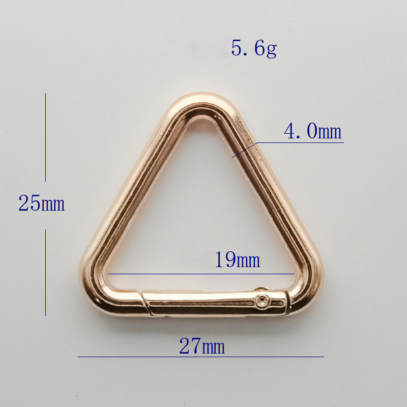 Metal Triangle Spring Ring Open Leather Bag Handbag Belt Strap Buckle Carabiner Connect Key Dog Chain Snap Clasp Trigger Hook