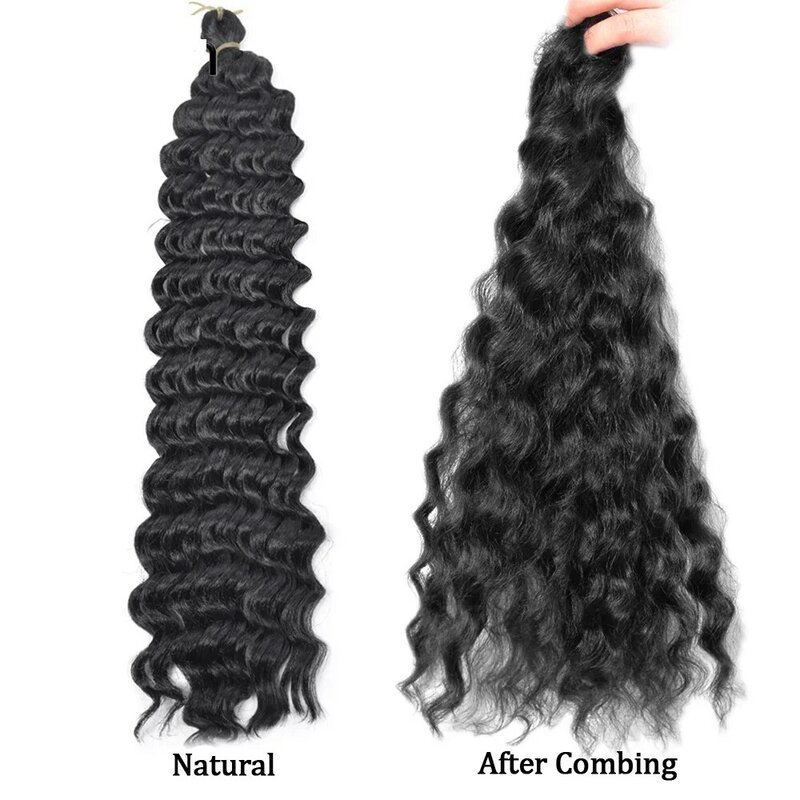 Synthetic Ocean Wave Free Tress Crochet Braiding Hair Soft Afro Curls Deep Wave Hair Extensions For Women Water Wave Hair