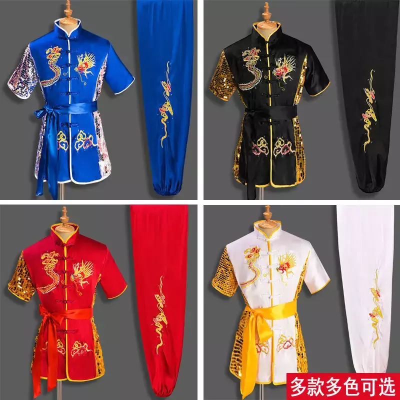 Uomo donna cinese tradizionale drago Wushu uniforme Kung Fu abbigliamento Set arti marziali uniforme Tai Chi Kleding Taoist Shaolin