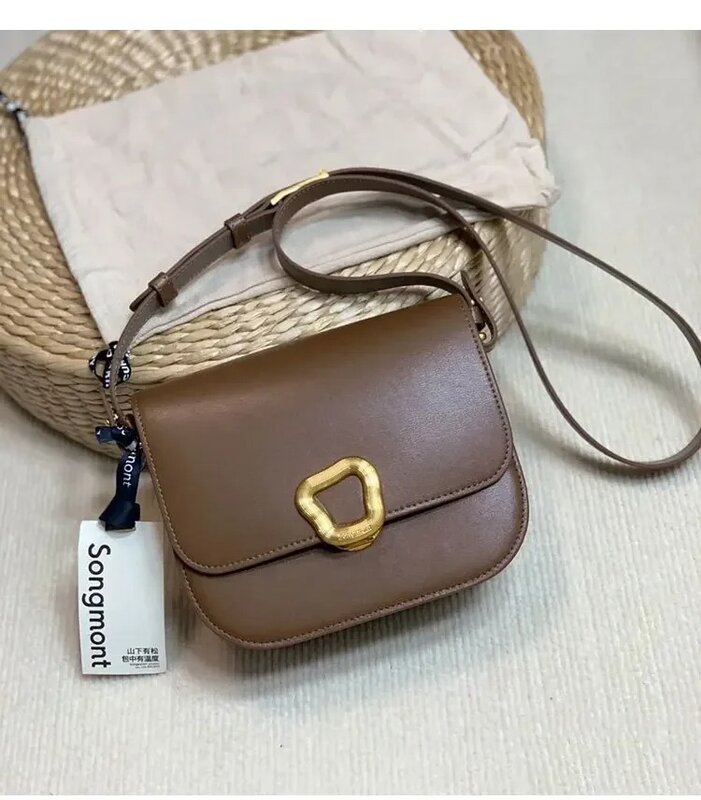 Оригинальная нишевая брендовая сумка тофу среднего размера из натуральной кожи, Новая высококачественная дизайнерская маленькая квадратная сумка через плечо