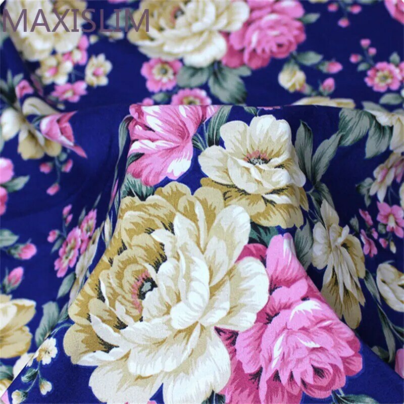 NEW European And American Style Four-Sided Elastic Polyester Printed Fabric Women's Dress Shirt Fabric 5 Meters/Lot Wide:150CM
