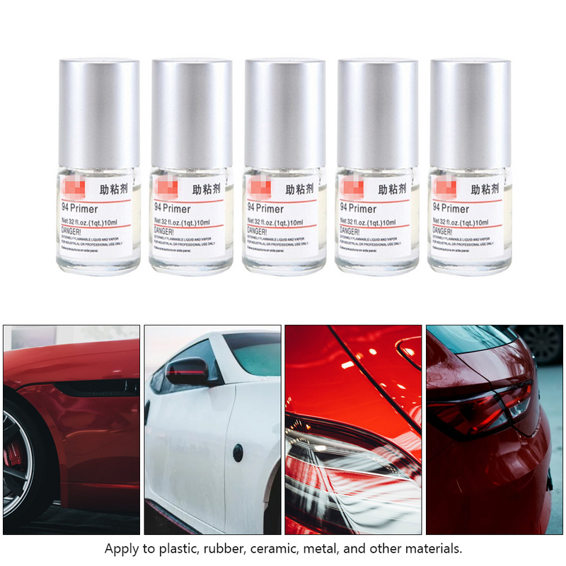 5 Bottles Automotive Adhesion Promoter Tape Primer 94 Car Supplies Double Sided Accessories​ Clear