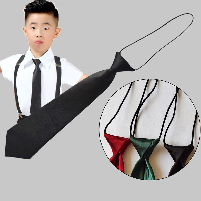 Clip-on Tie Security Ties Children Color Tie Simple Stage Fit Boys Wedding Performance School Party Girls Student Tie Slim O9M1