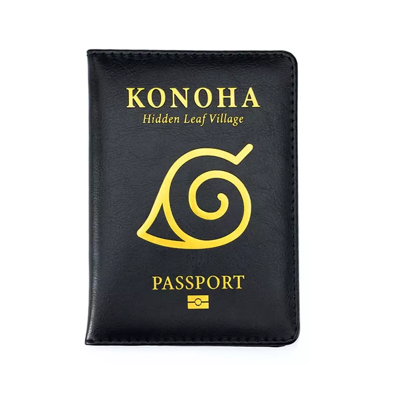 Funda de viaje de Anime para pasaporte konoha, funda de pasaporte de moda