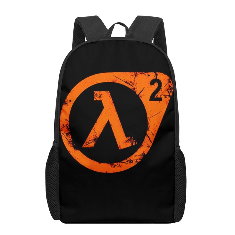 Half life hl jogo 3d imprimir sacos de escola para adolescentes meninas meninos crianças casuais mochilas escolares estudante saco de livro
