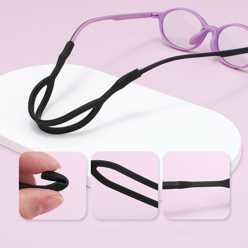 Kacamata hitam silikon anak-anak dengan tali silikon dapat diatur bando nyaman untuk pas aman