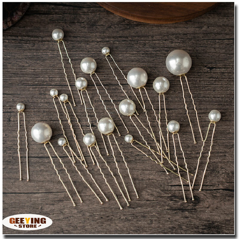 20pcs Gold And Silver Pearl Hair Clip Costume Styling Hanbok Headdress Bride And Bridesmaid Headgear Party Supplies