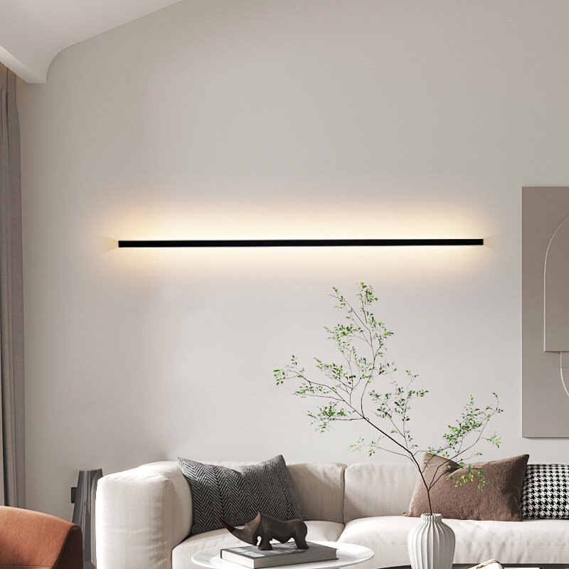 Lámpara de pared de tira larga, luz LED creativa, moderna y minimalista, para sala de estar, dormitorio, mesita de noche, balcón, pasillo, estilo nórdico y Simple
