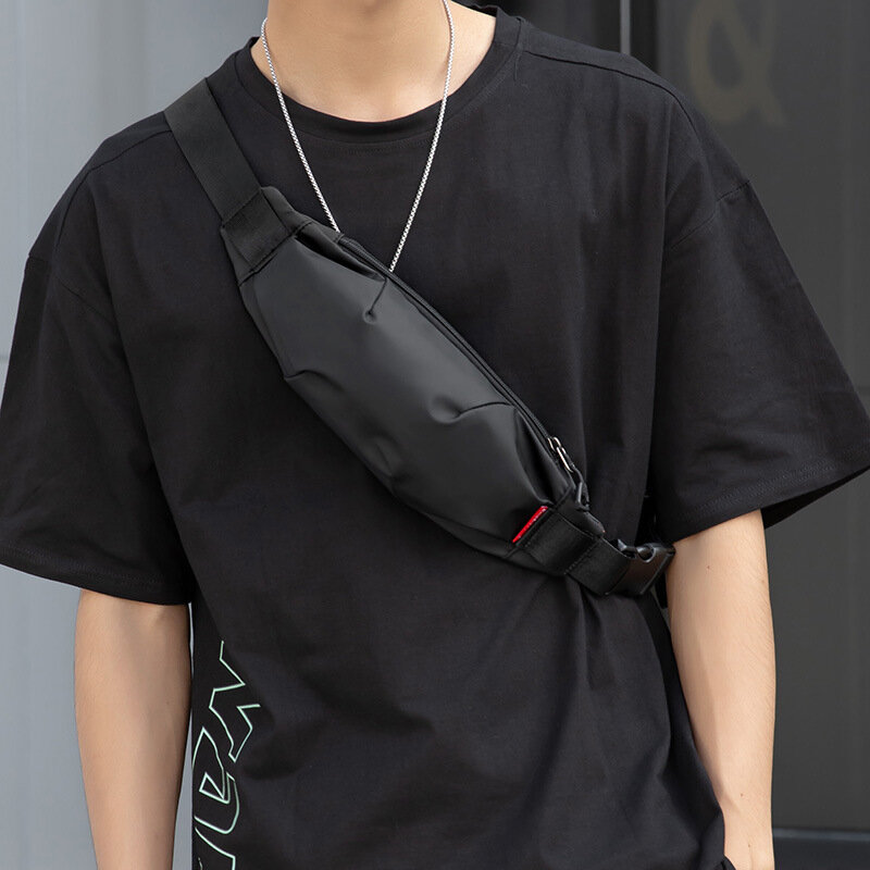 Mini bolsa de peito masculina, bolsa mensageiro de ombro único, Ins Waist Bag, chave do telefone móvel, mochila leve pequena, moda