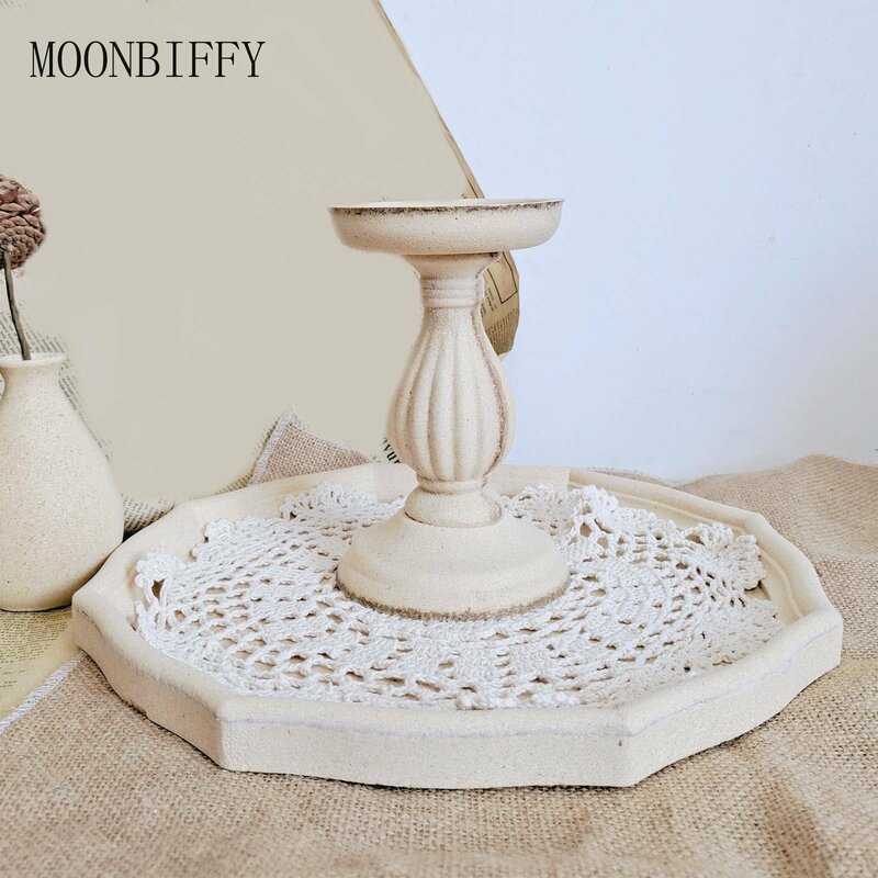 Unfinished Candle Holder Candlestick for Home Decor Wedding Room Decoration Pillar Candle Holders Retro Candlesticks Ornament