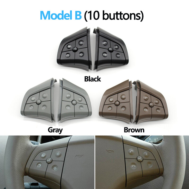 Kit de botones de volante multifunción para coche, teclas de Control de teléfono para Mercedes Benz W164, W245, W251, ML, GL300/350/400/450, 2006-2009