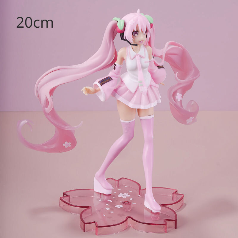 Patung kecil Pvc Anime Miku penyanyi Virtual lucu lucu Miku Manga patung tokoh aksi 15 ~ 25cm baru