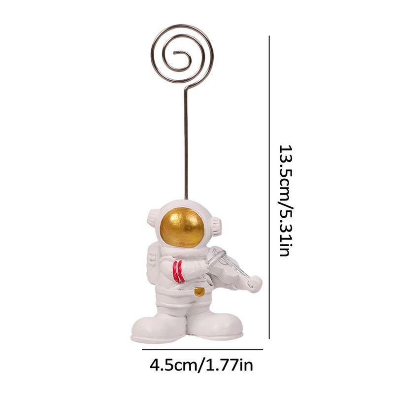 Place Card Holder Memo Holder Clip Gloden Astronaut Desktop Picture Stand Mini Resin Photo Display Clips Creative Photo Clips