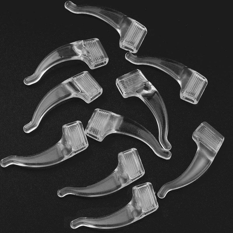 Gancho para la oreja de silicona suave antideslizante para gafas, agarre para la pierna, soporte anticaída, soporte de manga para la oreja, sujetador transparente, accesorios para gafas