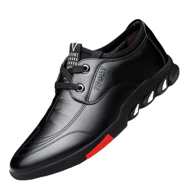 Туфли мужские кожаные деловые, повседневная формальная обувь, толстая подошва, в британском стиле, лето 2022