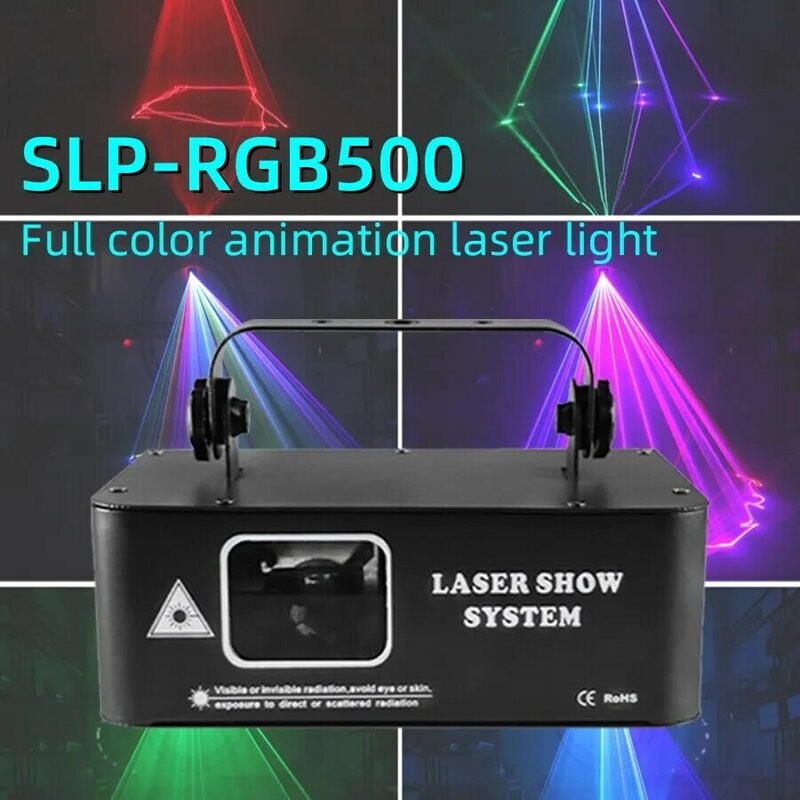 Proyektor disko Laser, pemindai garis sorot 500MW RGB, lampu panggung klub Bar pesta pernikahan DJ disko profesional