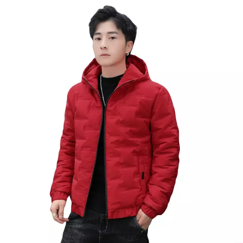 2023 koreańska męska bawełniana kurtka jesienno-zimowa ładna nowa zagęszczona puchowa kurtka bawełniana bawełniana kurtka z kapturem