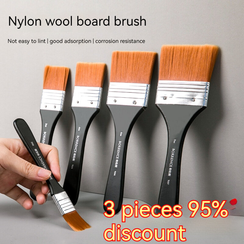 Borrence 1/2/3/5pcs Memory Nylon Paint Brushes Set for Acrylic Oil Drawing Watercolor Wooden Painting Brush Tools Art Supplies