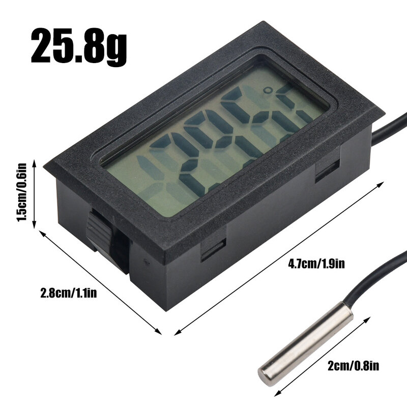 Termometer FY-10 tampilan Digital elektronik tertanam pengukur suhu kulkas Sensor NTC tanpa baterai