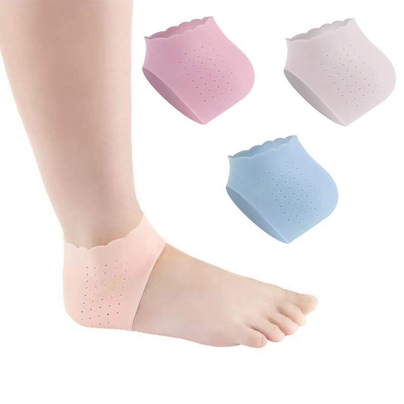 Chaussettes de soin des pieds en silicone avec trou, gel hydratant, talon fin, protecteurs de la peau des pieds fissurés, outil de soin des pieds, 1 paire