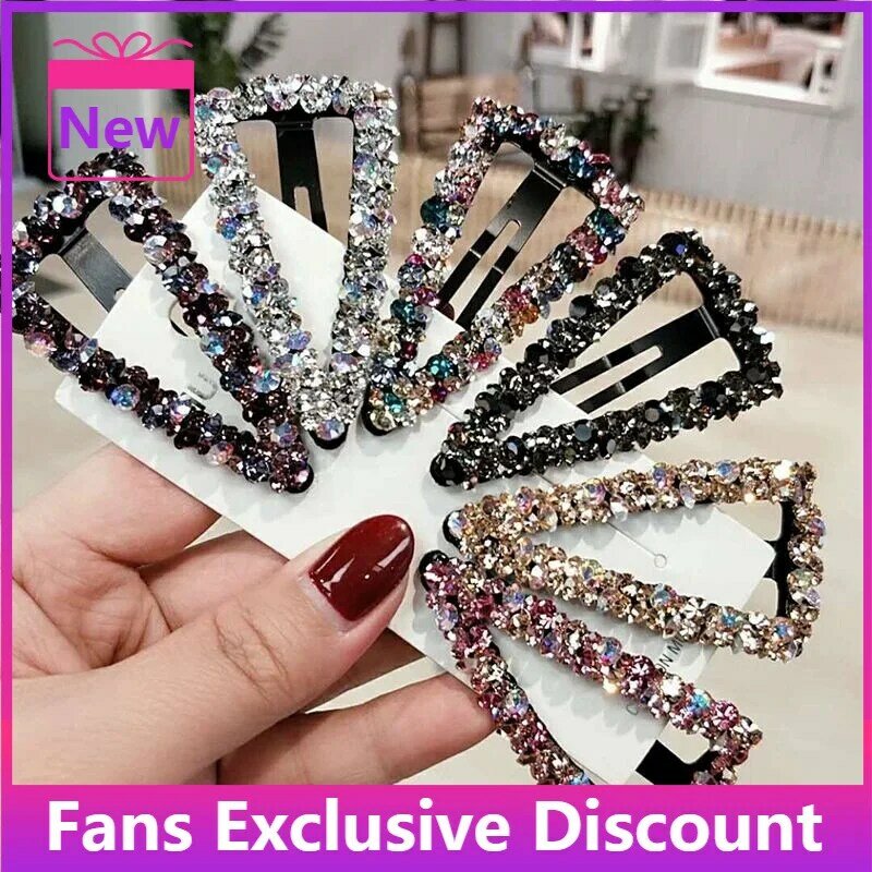Hot Sale Girl Hair Claw Geometric Hairpin Retro Shiny Triangle Shape Crystal Hair Clips Hair Accessories for Women